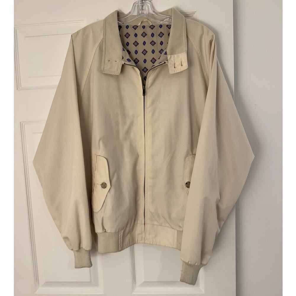 Eddie Bauer Lightweight Jacket Mens L (24 Pit to Pit) Cream Full Zip Lined